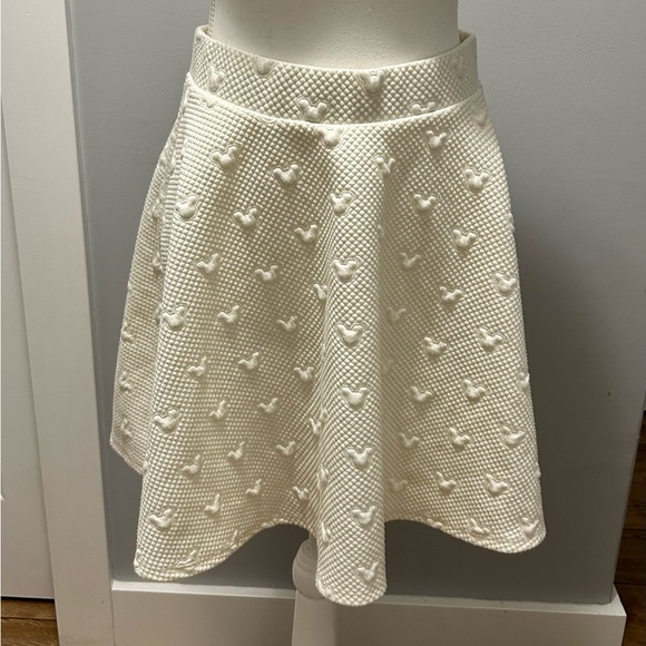 Disney Mickey Mouse Ivory A Line textured size S skirt - Picture 3 of 9